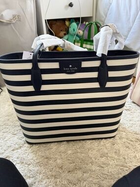 kate spade Navy and Cream Striped Tote